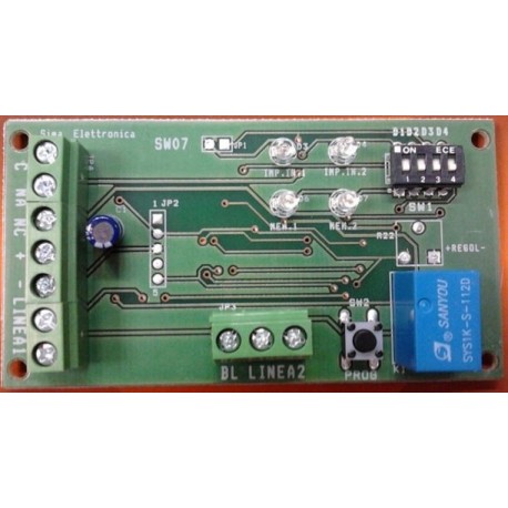 Scheda contaimpulsi sensori tapparella e vibrazione a due SIMA SW07
