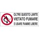 Cartello antincendio "vietato fumare e usare fiamme libere" alluminio 100x35cm
