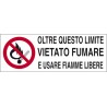Cartello antincendio "vietato fumare e usare fiamme libere" alluminio 100x35cm