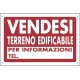 Cartello polionda VENDESI TERRENO EDIFICABILE misura 120x80 cm