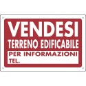 Cartello polionda VENDESI TERRENO EDIFICABILE misura 120x80 cm