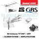 Kit antenna TV digitale terrestre VHF UHF EMMESSE GBS con alimentatore e amplificatore filtro LTE