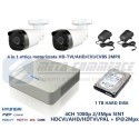 Kit videosorveglianza 2 telecamere HD TVI AHD CVI varifocal motorizzata 2.8-12mm DVR HYUNDAI 4 CH 1080p