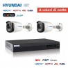 Kit videosorveglianza HYUNDAI colorview dvr 4ch + 2 telecamere 2MPX 4in1 HD